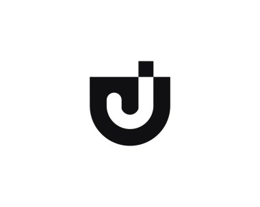 J ve J j harfi logo tasarım vektör şablonu