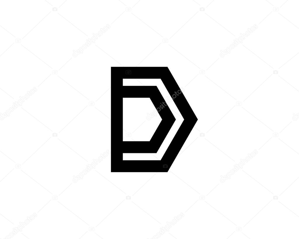 D and DD letter logo design vector template