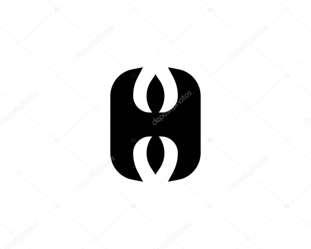 H and HH letter logo design vector template