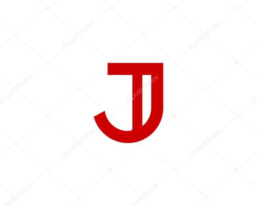 J and jj letter logo design vector template