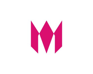 M ve MM harfi logo tasarım vektör şablonu