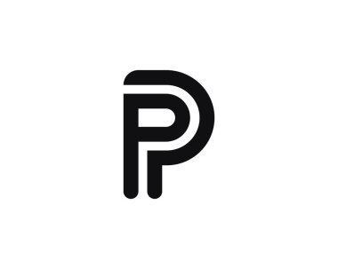 P ve PP harf logo tasarım vektör şablonu