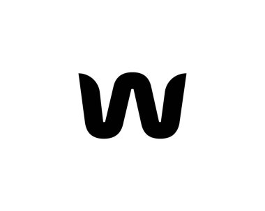 W ve WW harfli logo tasarım vektör şablonu