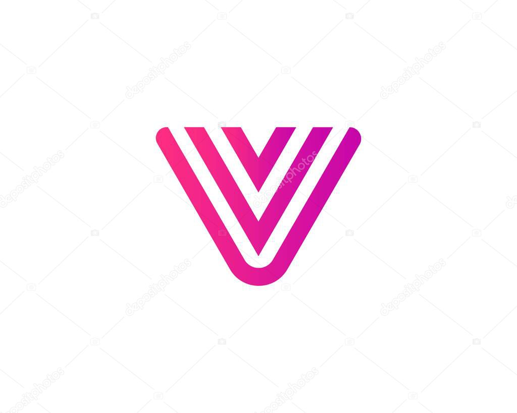 V and VV Letter logo design vector template