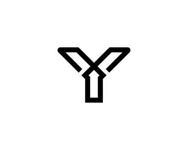 Y ve YY harf logo tasarım vektör şablonu