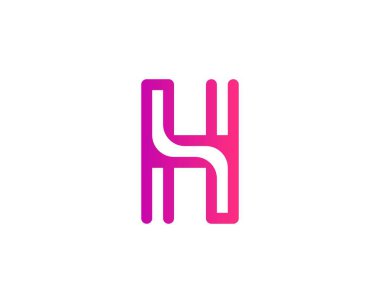 H ve HH harf logo tasarım vektör şablonu