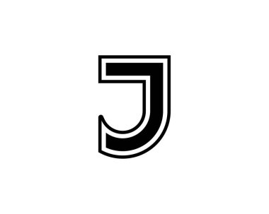 J ve J j harfi logo tasarım vektör şablonu