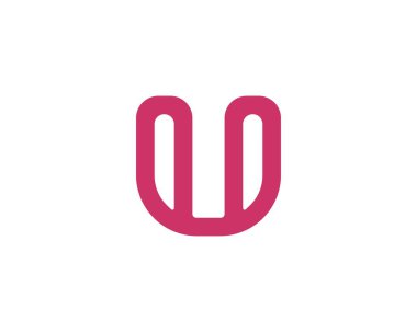 U ve UU harfi logo tasarım vektör şablonu