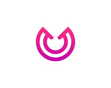 U ve UU harfi logo tasarım vektör şablonu