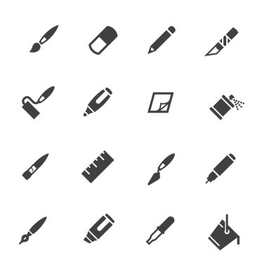 Çizim araçları simgeler vektör