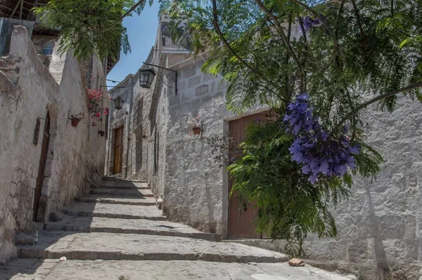 Strade Storiche Yanahuara Nella Città Arequipa Perù Architettura Arequipa Caratterizzata — Foto Stock