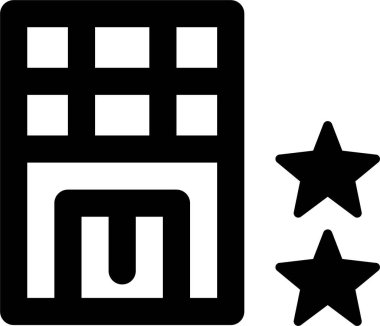 Otel simgesi, vektör illüstrasyonu beyaz arkaplanda izole edildi