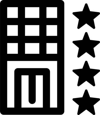 Otel simgesi, vektör illüstrasyonu beyaz arkaplanda izole edildi