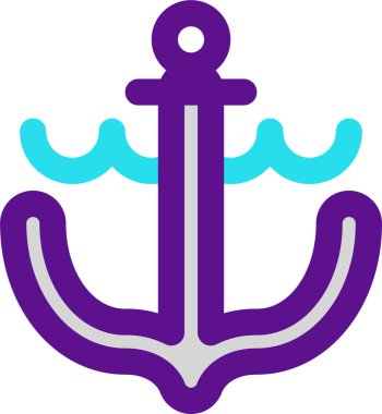 anchor simgesi, vektör illüstrasyonu beyaz arkaplanda izole edildi 