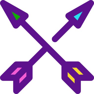 Beyaz arkaplanda izole edilmiş ok simgesi ve vektör illüstrasyonu 