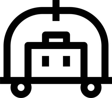 Beyaz arkaplanda izole edilmiş torba simgesi ve vektör illüstrasyonu