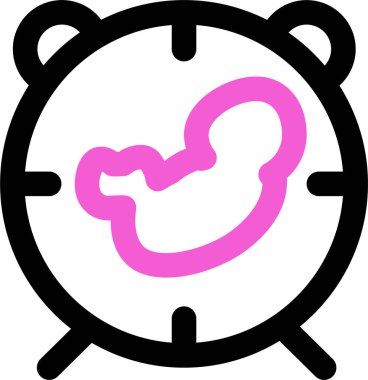 doğum saati simgesi, vektör çizimi beyaz arkaplanda izole edildi