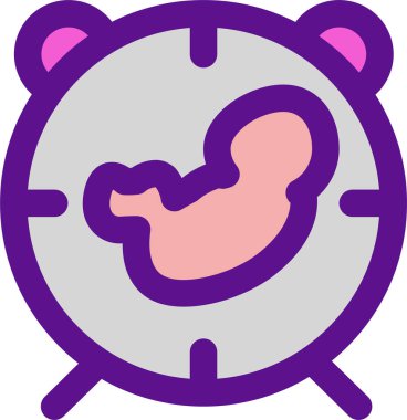 doğum saati simgesi, vektör çizimi beyaz arkaplanda izole edildi