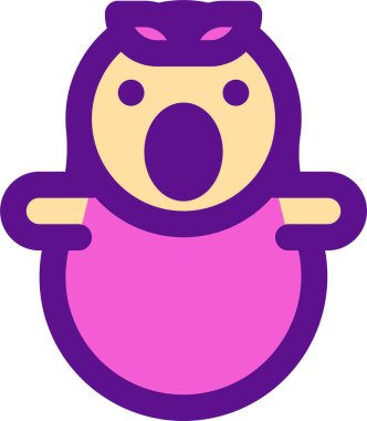 bebek kız simgesi, vektör çizimi beyaz arkaplanda izole edildi