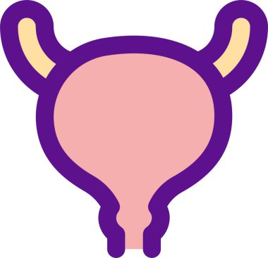 Mesane simgesi, vektör illüstrasyonu beyaz arkaplanda izole edildi 