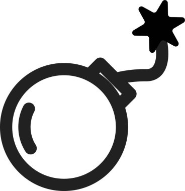 Bomba simgesi ve vektör çizimi beyaz arkaplanda izole edildi 