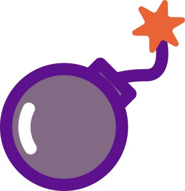 Bomba simgesi ve vektör çizimi beyaz arkaplanda izole edildi 