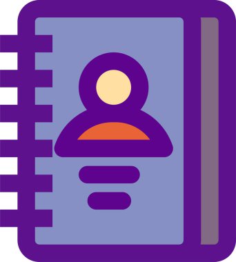 kitap ajandası simgesi ve vektör illüstrasyonu beyaz arkaplanda izole edildi