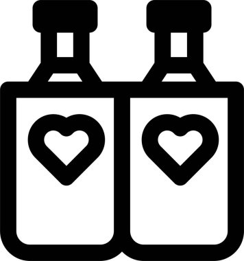 Beyaz arkaplanda izole edilmiş şişe simgesi ve vektör illüstrasyonu  