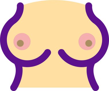 Göğüs simgesi ve vektör illüstrasyonu beyaz arkaplanda izole edildi 