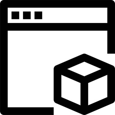 tarayıcı 3d etkileşim simgesi, vektör illüstrasyonu beyaz arkaplanda izole edildi 