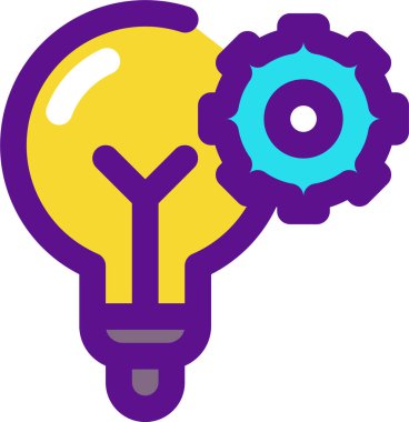 Ampul simgesi ve vektör illüstrasyonu beyaz arkaplanda izole edildi