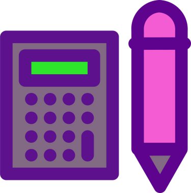 Hesap makinesi simgesi ve vektör illüstrasyonu beyaz arkaplanda izole edildi