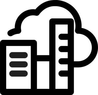 Şehir bulutları simgesi, vektör illüstrasyonu beyaz arkaplanda izole edildi 