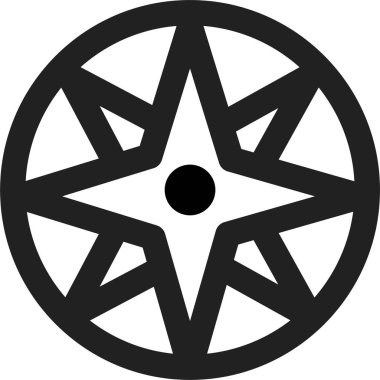 Pusula simgesi, vektör illüstrasyonu beyaz arkaplanda izole edildi 