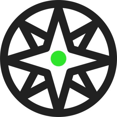 Pusula simgesi, vektör illüstrasyonu beyaz arkaplanda izole edildi 