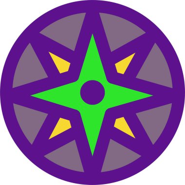 Pusula simgesi, vektör illüstrasyonu beyaz arkaplanda izole edildi 