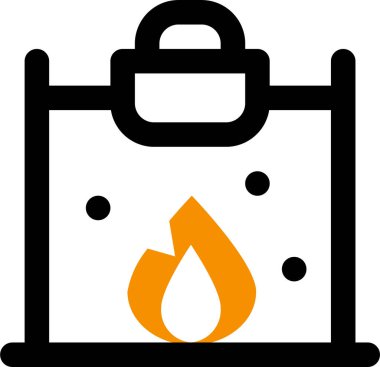 Şenlik ateşi simgesinde pişirme, vektör illüstrasyonu beyaz arkaplanda izole edildi  