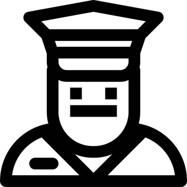 Polis simgesi, vektör illüstrasyonu beyaz arkaplanda izole edildi 