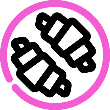 Kruvasan simgesi, vektör çizimi beyaz arkaplanda izole edildi