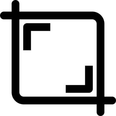 Kırpma arayüzü simgesi, vektör illüstrasyonu beyaz arkaplanda izole edildi 