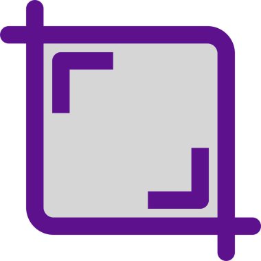 Kırpma arayüzü simgesi, vektör illüstrasyonu beyaz arkaplanda izole edildi 