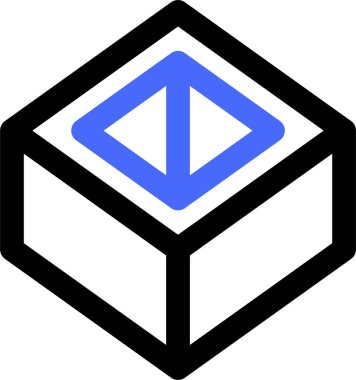 Boşluk simgesine sahip küp, beyaz arkaplanda izole edilmiş vektör illüstrasyonu 