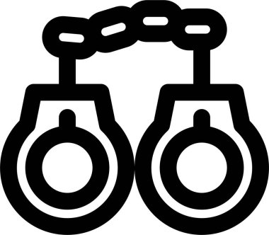 Kelepçe simgesi ve vektör çizimi beyaz arkaplanda izole edildi 