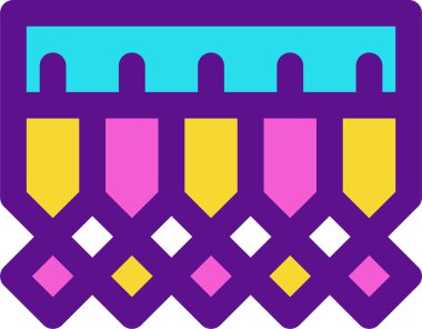 Dekor simgesi, vektör illüstrasyonu beyaz arkaplanda izole edildi  