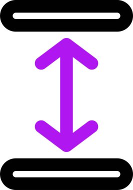 Beyaz arkaplanda izole edilmiş uzaklık simgesi ve vektör illüstrasyonu  