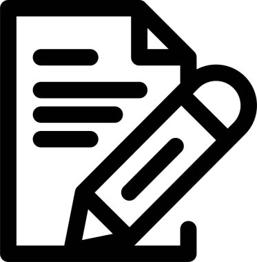 belge simgesi ve vektör illüstrasyonu beyaz arkaplanda izole edildi