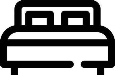 Çift yatak simgesi, vektör çizimi beyaz arkaplanda izole edildi