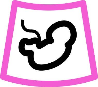 ekografi simgesi, vektör illüstrasyonu beyaz arkaplanda izole edildi