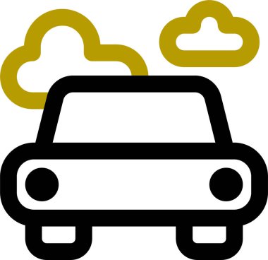 Beyaz arkaplanda izole edilmiş emisyon simgesi ve vektör illüstrasyonu 