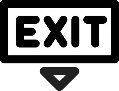 Acil çıkış simgesi, vektör çizimi beyaz arkaplanda izole edildi 